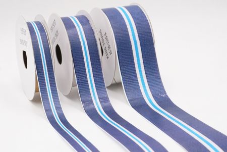 Темно-синя та світло-блакитна смугаста тканинна стрічка набір_AI